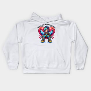 Heart wings Gamer Angel - Vibrant Anime Style Kids Hoodie